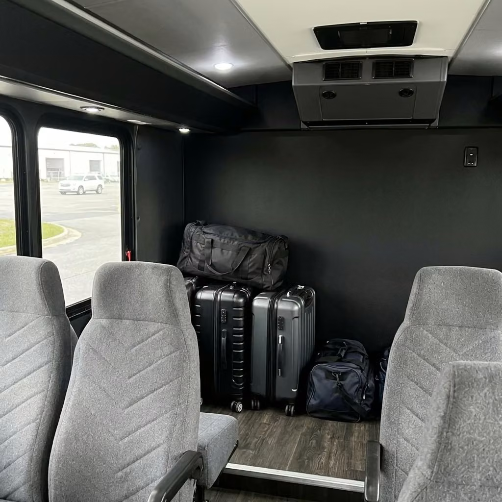 englewood 15 passenger minibus luggage area