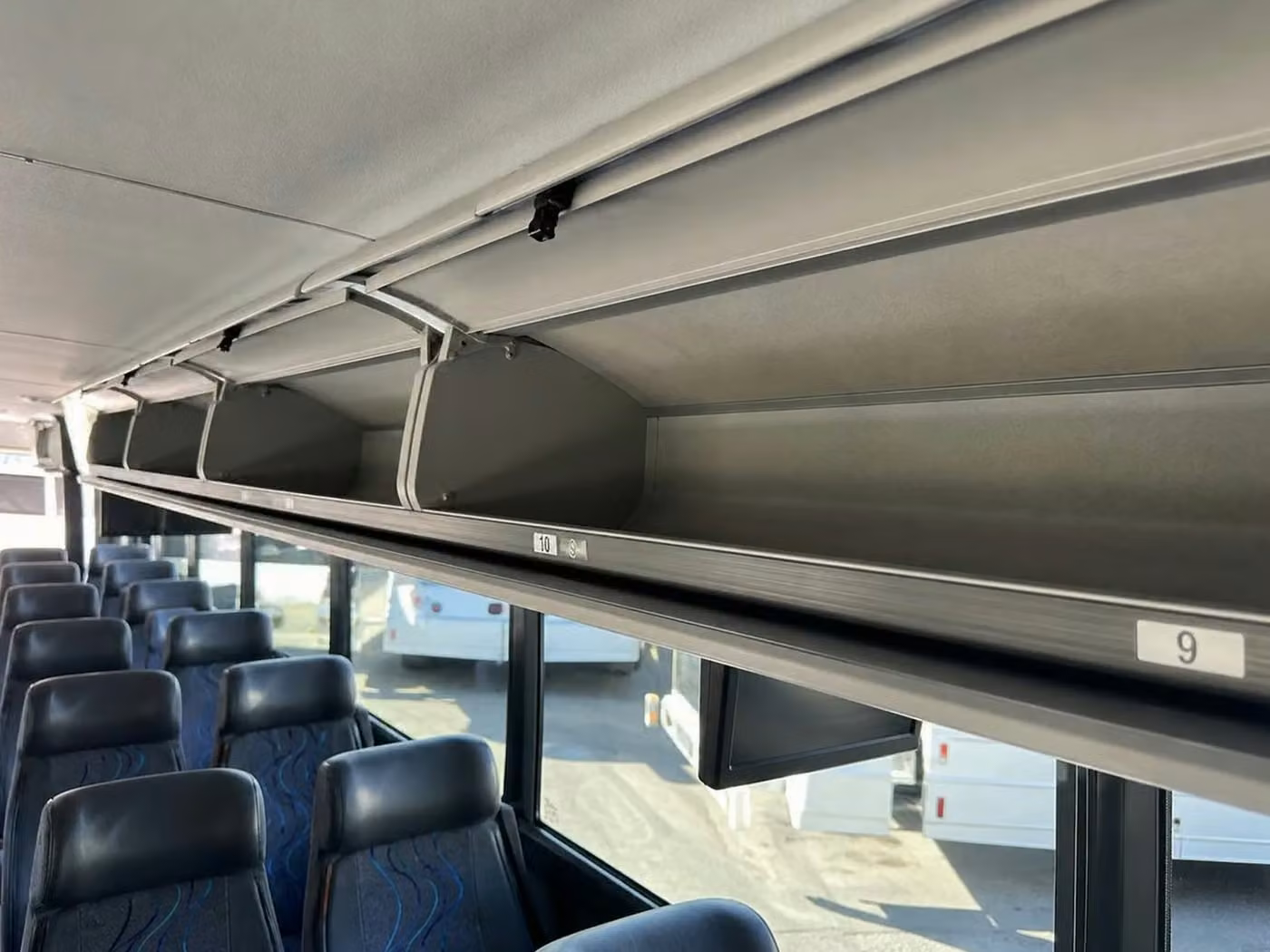 englewood 18 passenger minibus overhead storage