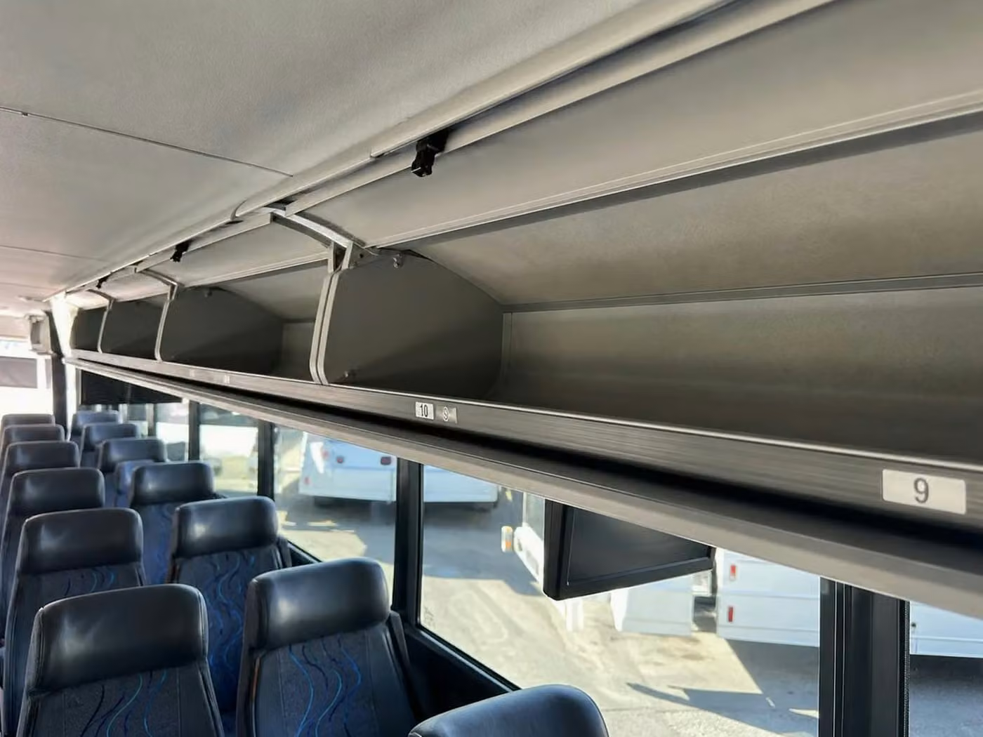 englewood 28 passenger minibus overhead storage