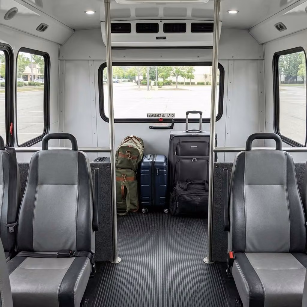 englewood 35 passenger minibus luggage area
