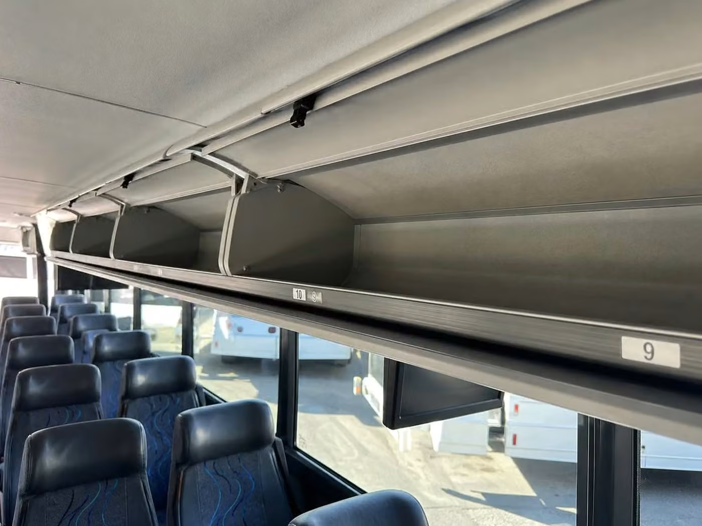 englewood 35 passenger minibus overhead storage
