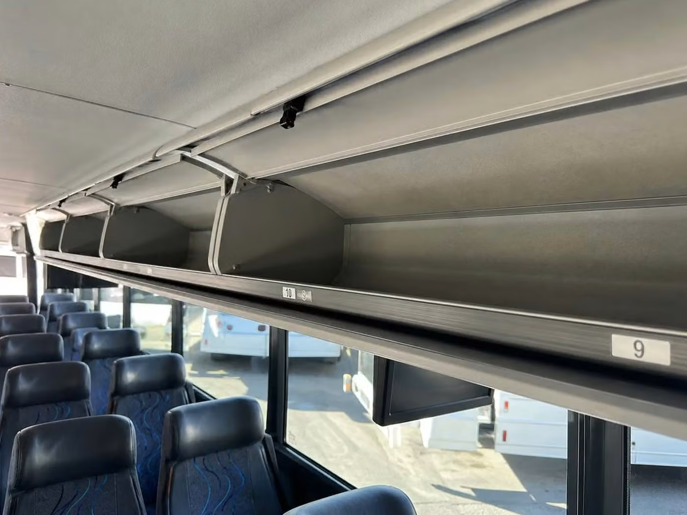 englewood charter bus overhead storage