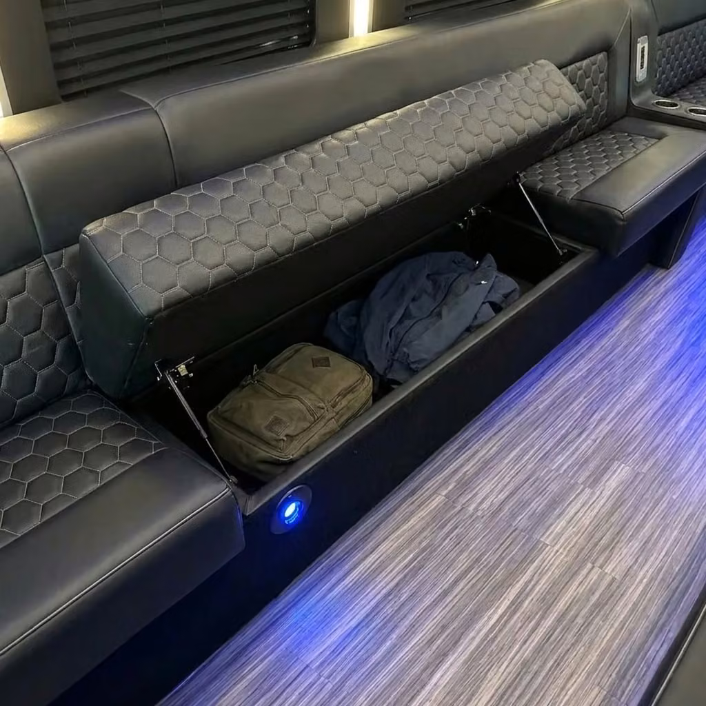 englewood party bus under seat storage
