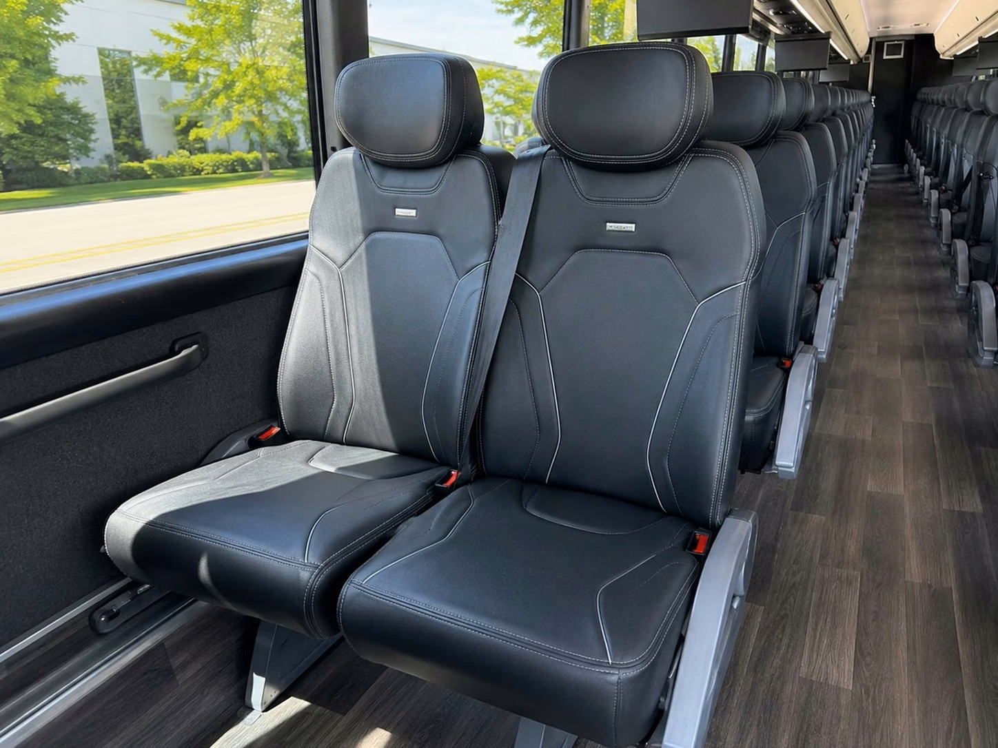 56 passenger charter bus inside